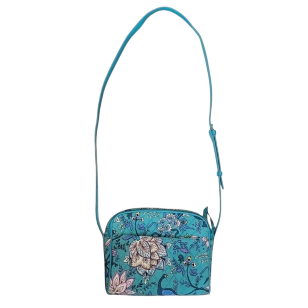 Vera Bradley Crossbody Purse with Tri Fold Wallet in Peacock Garden - Picture 3 of 15